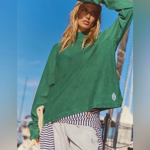 Free People Green Restoration Layer NWOT - Picture 1 of 15